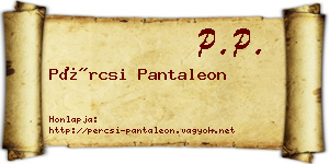 Pércsi Pantaleon névjegykártya